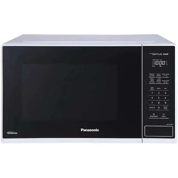 Restored Panasonic NN-SC64MW Mid-Size 1.3 cu. ft. 1200W Inverter Technology Microwave Oven with Genius Sensor Cooking, White (Refurbished)