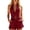 #0247-Wine, variant on Ailaofu Womens Halter V Neck Romper Shorts Fashion Belted Sleeveless Solid Color Jumpsuit Shorts with Pockets