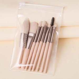 8Pcs Set de brosse de maquillage avec lip de l'ombre d'oeil Fondation Blush & Sac de maquillage L1A3