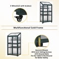 thumbnail image 3 of 62'' Height Large Wooden Greenhouse, Balcony Portable Cold Frame with Wheels and Adjustable Shelves, for Indoor Outdoor Patio Balcony Garden, Green, 3 of 9