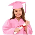 thumbnail image 2 of Child Graduation Gown Pre k Graduation Gown and Cap Set with Tassel Pink Kindergarten Cap and Gown Graduation Ceremony Outfit 4-5 Years, 2 of 7