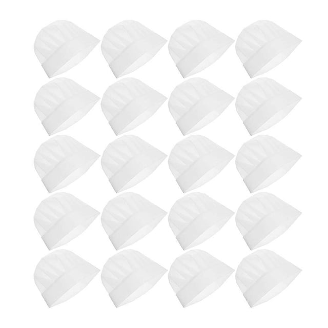 White Disposable Kids Chef Hats for Kitchen Play and Baking Made of Non Woven Fabric One Size Fits All