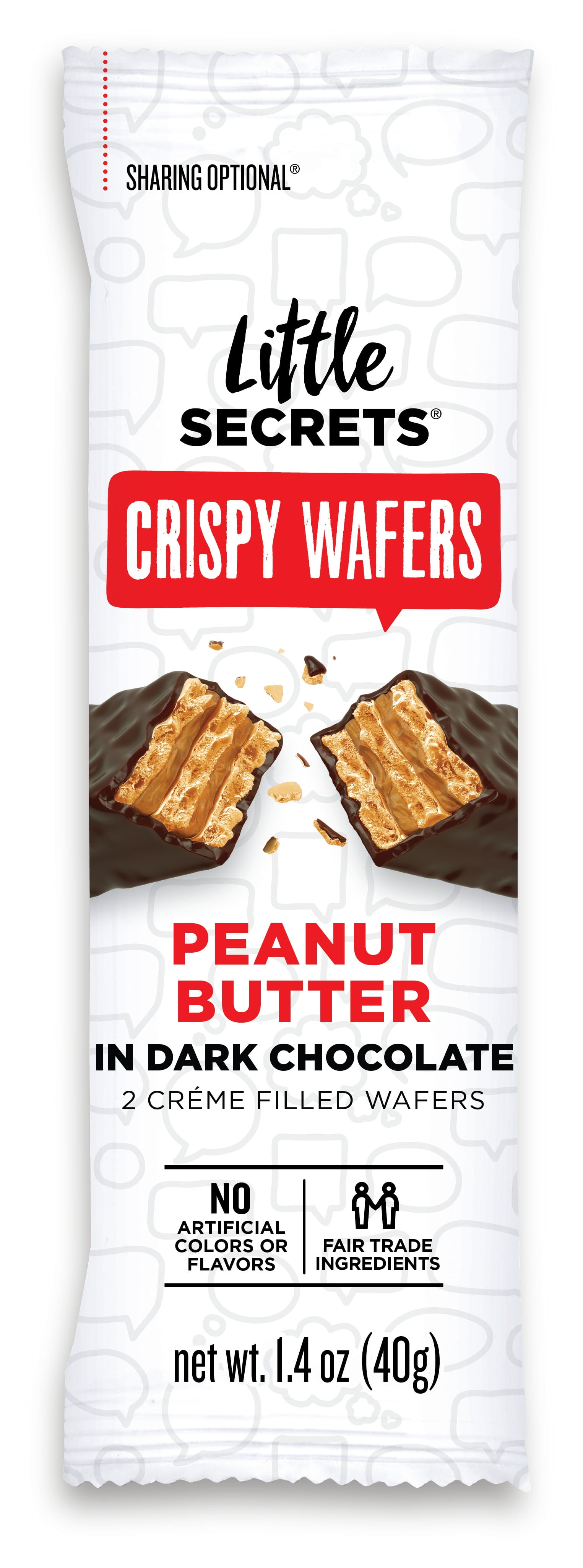 Little Secrets Crispy Wafers Peanut Butter in Dark Chocolate, 1.4