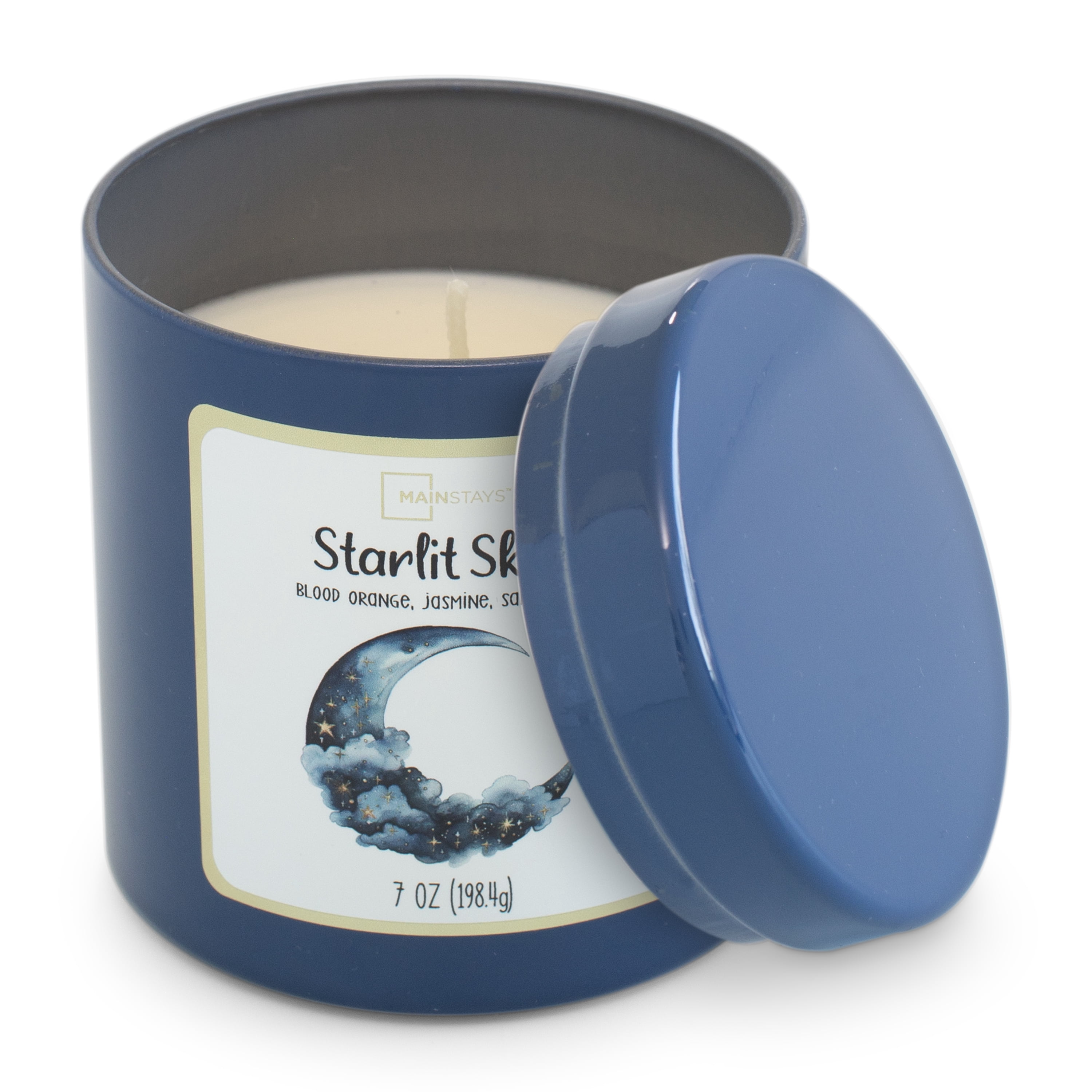 Mainstays Scented Single Wick Tin Candle, Starlit Skies, 7 oz.