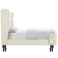 thumbnail image 6 of Violette Queen Tufted Wingback Performance Velvet Platform Bed in Ivory, 6 of 7