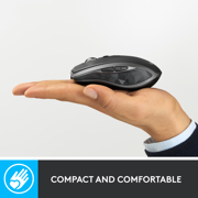 Logitech MX Anywhere 2S Bluetooth Edition Compact Wireless Mouse, No USB Receiver - Use On Any Surface, Hyper-Fast Scrolling, Rechargeable, Graphite