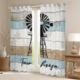 thumbnail image 2 of Homewish Enjoy Farm Life Blackout Curtains Set of 2 (52x84 Each), Countryside Wooden Plank Window Curtains, Leaf Botanical Print Curtains and Drapes, Curtains and Drapes Room Decor, 2 of 6