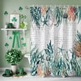 thumbnail image 3 of Shower Curtain, Ocean Gradient Green Seaweed Waterproof Shower Curtain Set with Hooks for Bathroom Showers,Stalls and Bathtubs,36x72In Summer Starfish Conch, 3 of 9