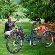 MOONCOOL Adult 24/26 Unisex 3-Wheel Tricycle, 700W Peak Motor, 7 Speeds, 36V 10.4Ah Removable Lithium Battery, 16MPH Max Speed, 40 Miles Range