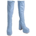 thumbnail image 3 of Blue Chunky GoGo Boots - Platform Knee High Costume Footwear, 3 of 4