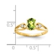 thumbnail image 2 of Primal Gold 14 Karat Yellow Gold 7x5mm Oval Peridot and A Diamond Ring, 2 of 3