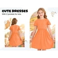 thumbnail image 6 of Actgleam Girl's Ruffle Sleeve Summer Dress A-Line Casual Swing Cute Dresses with 2 Pockets for Kids,Red,8-9Years, 6 of 12