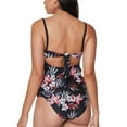 thumbnail image 3 of Bar III Women's Floral Print Tankini Top Swimsuit Black Size Large, 3 of 3
