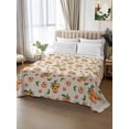 thumbnail image 2 of Summer Peach King Size Flat Sheet, Wrinkleproof & Fadeproof Cooling Flat Bed Sheet Only, Tropical Fruit Rustic Flowers Watercolor Breathable Soft Bedding Top Sheets 105 x 98 Inches, 2 of 8