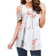thumbnail image 1 of Qarigey Camiseta de mujer con estampado bohemio y hombros descubiertos, blusa de manga corta con hombros descubiertos Prendas para la parte del cuerpo Blanco M Qarigey AP003084-12, 1 of 6