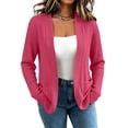 thumbnail image 2 of OGLCCG Cardigans for Women Classic Casual Lightweight Open Front Ribbed Knit Cardigan Sweaters with Pockets S-XXL, 2 of 6
