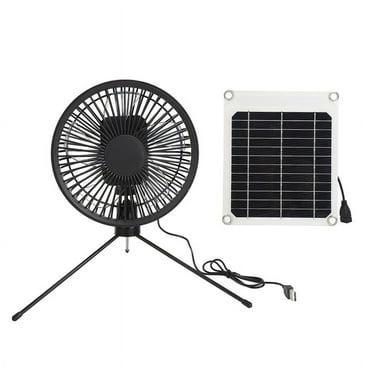 Portable Camping Fan with USB Solar Panel , for Tent, Outdoor, Desk Travel, Fishing, Outage Emergencies