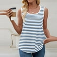 thumbnail image 4 of bnaln Womens Summer Tank Tops Striped Sleeveless Cami Shirts Going Out Tunic Tops Crewneck Camisole Vest Blouse Loose Fit Flowy Tshirts Spring Beach Vacation Outfits Fashion Clothes, 4 of 9