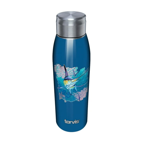 Tervis Triple Walled Guy Harvey - Offshore Haul Marlin Insulated Tumbler Cup Keeps Drinks Cold & Hot, 17oz Water Bottle, Stainless Steel