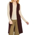 thumbnail image 1 of Chaleco tejido con botones color Vino AMAD Casual para mujer Talla L, 1 of 4