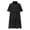 Black, variant on Qiopertar Women's Summer Casual Loose Short Sleeve Denim Dress Single Breasted Button Down Casual Beach Vacation Party A-Line Midi Dress, Black M
