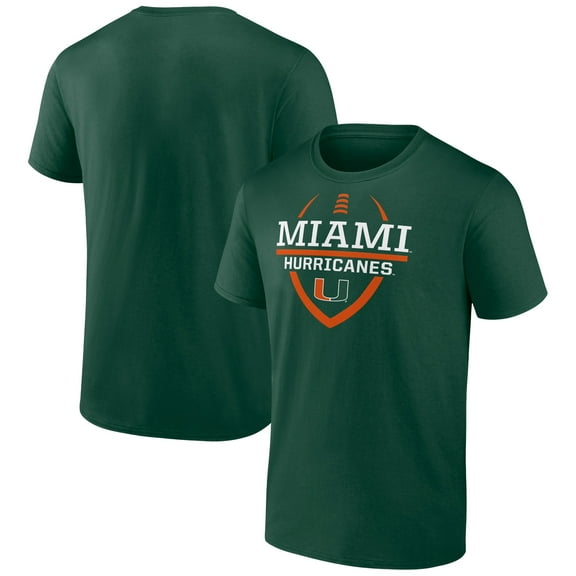 Men's Green Miami Hurricanes Football Fan T-Shirt