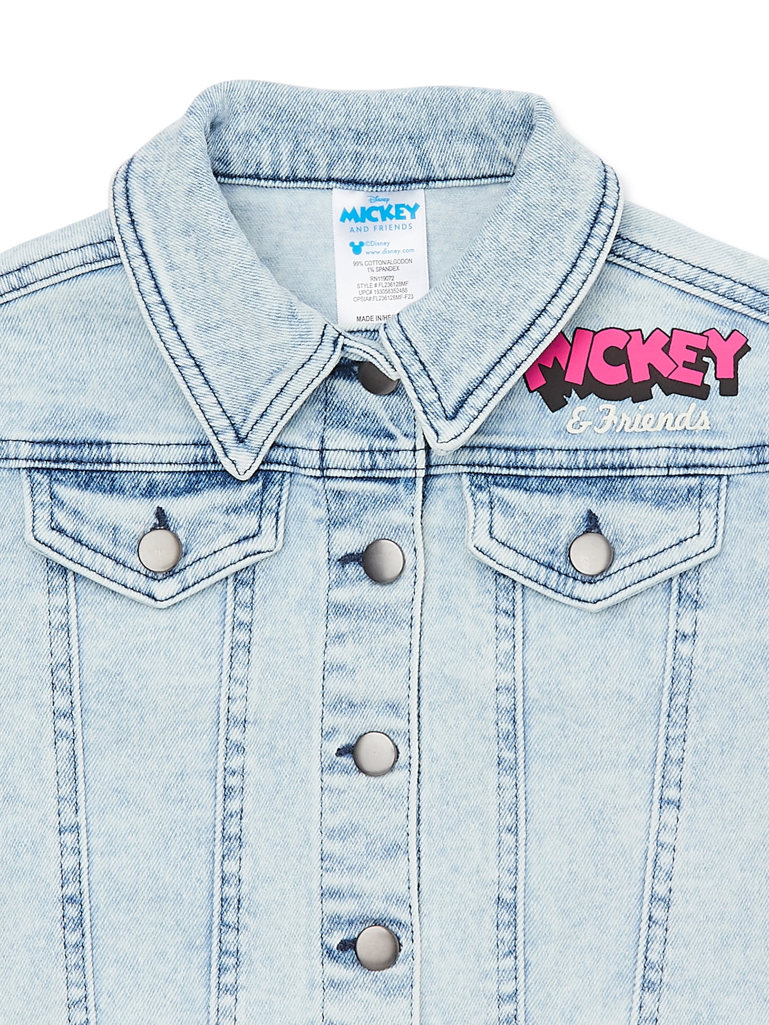 Minnie Mouse Baby and Toddler Girls' Graphic Denim Jacket, Sizes 12M-5T