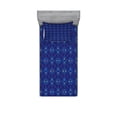 thumbnail image 2 of Ambesonne Abstract Fitted Sheet & Pillow Sham Set, Geometric Mosaics, Queen, Orange Yellow and Blue, 2 of 3