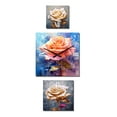 thumbnail image 2 of Designart "Cream Gold Rose Reverie Soft Roses" Floral Oversized Wall Clock - Set Of 3 - Multipanel Clock For Living Room Décor - Large Modern Wall Clock, 2 of 6