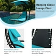 thumbnail image 6 of Homall Outdoor Hanging Curved Chaise Lounge Chair Patio Swinging Hammock W/ Pillow, Canopy & Stand for Backyard,Metal, Polyester Blue, 6 of 7