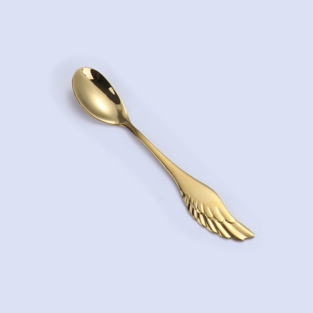 WREESH 304 Stainless Steel Creative Lovers Coffee Spoon Valentine's Day Dessert Spoon Fork Gift Tableware