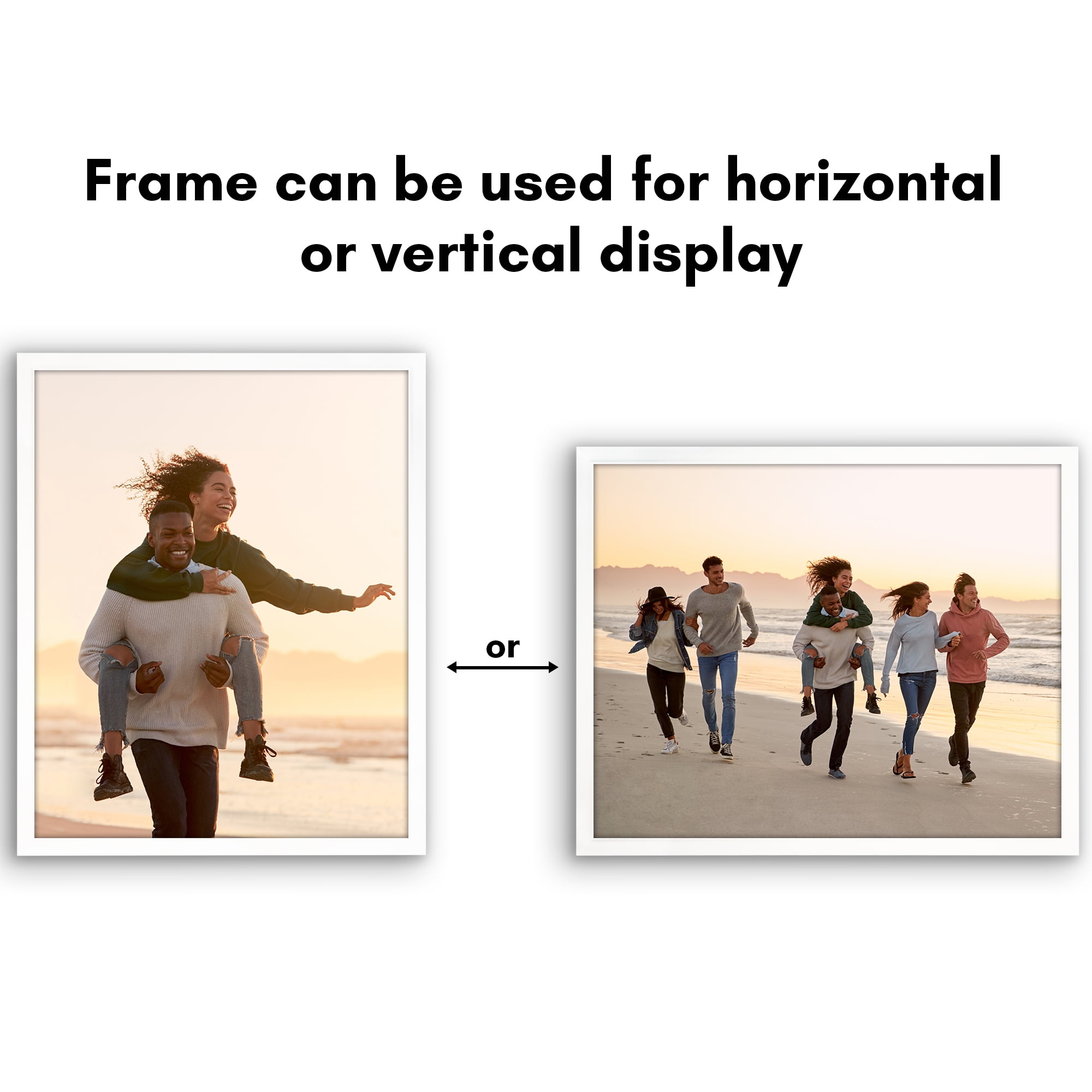 Americanflat 16" x 20" Gallery-Style Picture Frame to Secure Artwork, Prints, and Photos - White