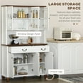 thumbnail image 3 of GVN Kitchen Pantry,Kitchen Buffet with Hutch 6 Door 2 Drawer Adjustable Shelves, White, 3 of 6