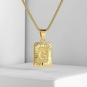 Letter A-Z Gold Filled Pendant Necklace Box Link Chain Jewelry for Mens Womens