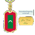 thumbnail image 3 of Maldives Flag Swivel Keychain Dog Tag Stainless Steel or 18k Gold, 3 of 10