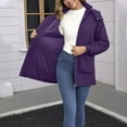 thumbnail image 3 of Womens Thicken Puffer Winter Coat Insulated Hooded Parka Jacket Warm Mid-Length Winter Windproof Coat with Pockets, 3 of 7
