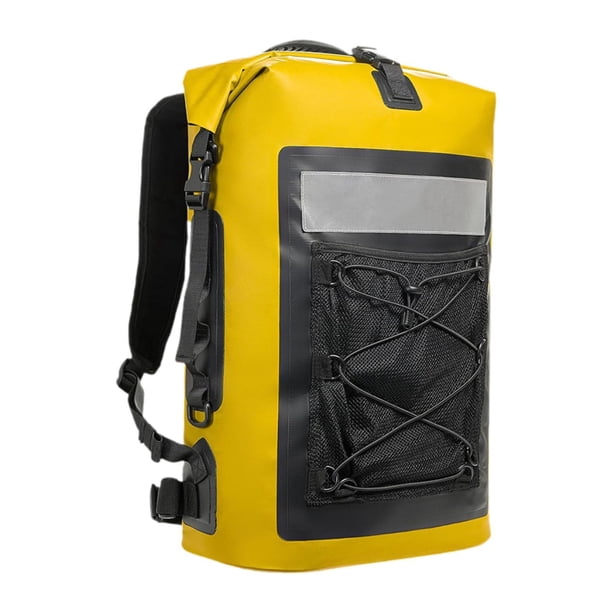 Mochila para acampar de almacenamiento impermeable 35L Correa de hombro ajustable Bolsa de deporte de agua en la mochila al aire libre para natación Amarillo