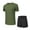 Army Green, variant on Men's Workout 2 Piece Sets Athletic Shorts Short Sleeve T Shirt Basketball Football Training Running Gym Outfits Summer Gift Gray