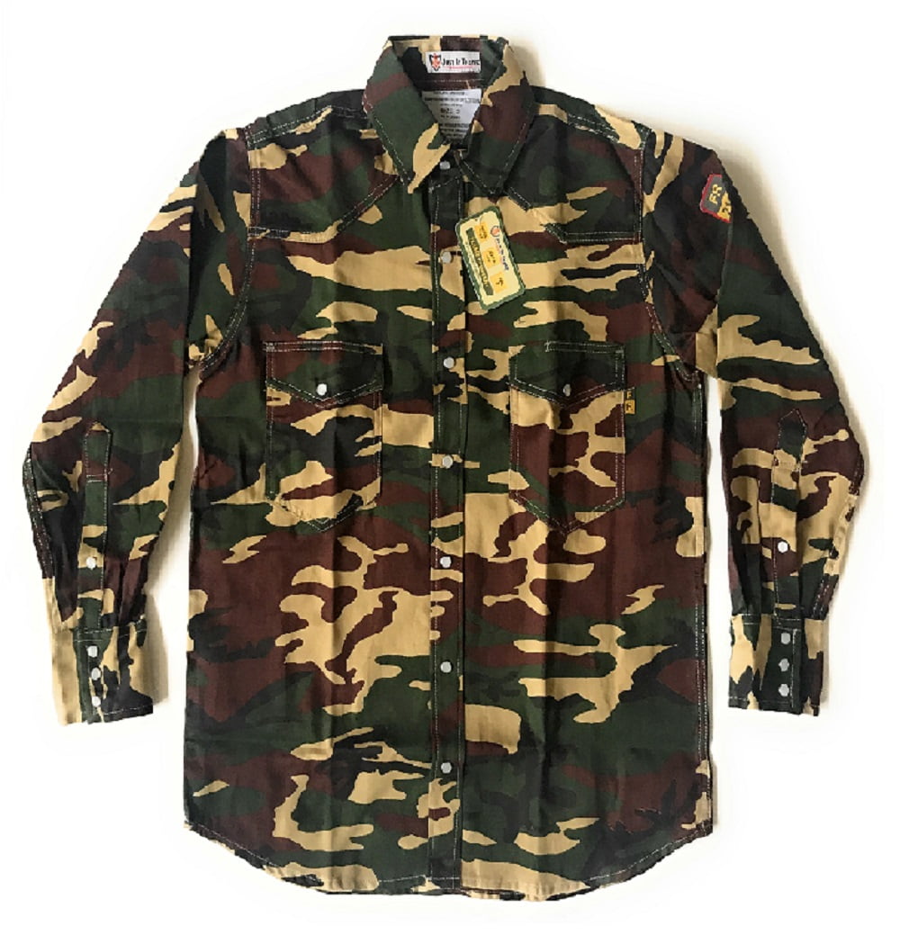 Just In Trend - Flame Resistant FR Shirt – Military Camo - 2XL - 100%C ...