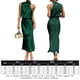 thumbnail image 2 of Elegante vestido de satén con cuello halter vestido de noche largo para fiesta club (verde XXL) FLhrweasw Para estrenar, 2 of 9