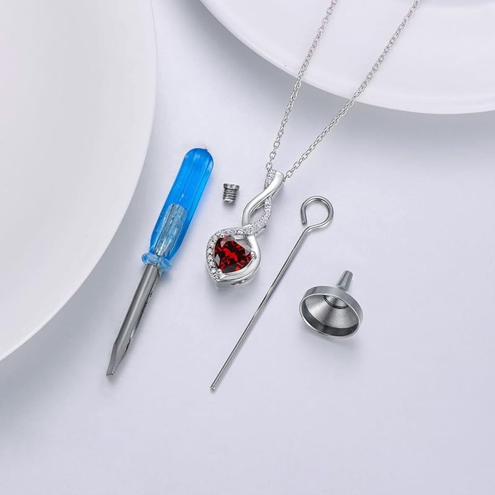 AOBOCO Infinity Urn Necklace for Ashes, Sterling Silver/Gold Plated Birthstone Infinity Cremation Jewelry Gift Keepsakes Locket Necklace for Women Men Pet Human Ashes
