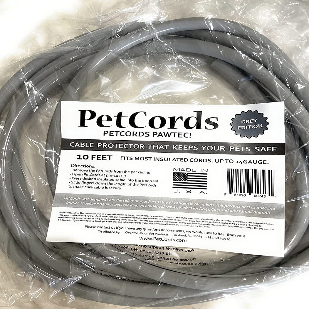Pet Cords Dog  Cat Cord Protects Pets from Chewing Plastic Cables Gray  10ft - Walmart.com