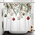 thumbnail image 5 of Nanqianyi Watercolor Xmas Ball Shower Curtain,Farmhouse Winter Bathroom Decor 72x86 Inch Polyester Fabric,Waterproof,with Hooks, 5 of 6