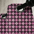 thumbnail image 4 of Ambesonne Checkered Grommet Curtain, Geometric Feminine, 50" x 63", Pink Pale Pink Black, 4 of 6