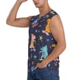 thumbnail image 3 of Picia Cartoon Dinosaur Scooter Sport Blue mens Cotton Tank Undershirts , Moisture-wicking Ribbed Tanks, Lightweight Cotton Tank Undershirts-Large, 3 of 8
