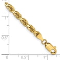 thumbnail image 2 of 14k Yellow Gold Bracelet Chain Styles Rope 4 mm 8 in Diamond-cut Quadruple Lobster Clasp, 2 of 2