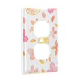 thumbnail image 2 of Yayeee Duplex Wall Plate 1-Gang 4.5"x2.7" Home Receptacle Light Switch Decorative Outlet Cover, White Floral Orange, 2 of 7