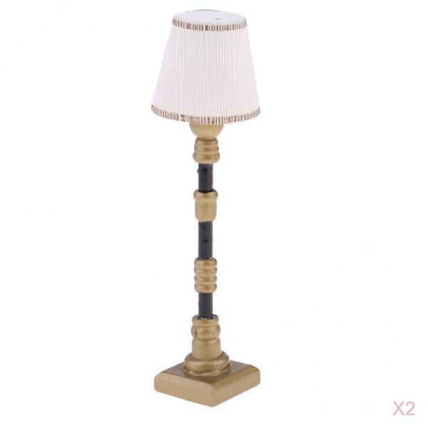 Lampe de bureau Miniature pour maison de poupée 1:12, lampe LED, jouet de  décoration de
