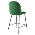 thumbnail image 5 of Modway Scoop Black Powder Coated Steel Leg Performance Velvet Counter Stool in Emerald, 5 of 7