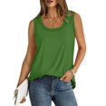 thumbnail image 7 of Womens Tops Women's Tank Top Summer Loose Sleeveless Top With Edge Large Round Neck Curved Hem Short Sleeves, 7 of 7
